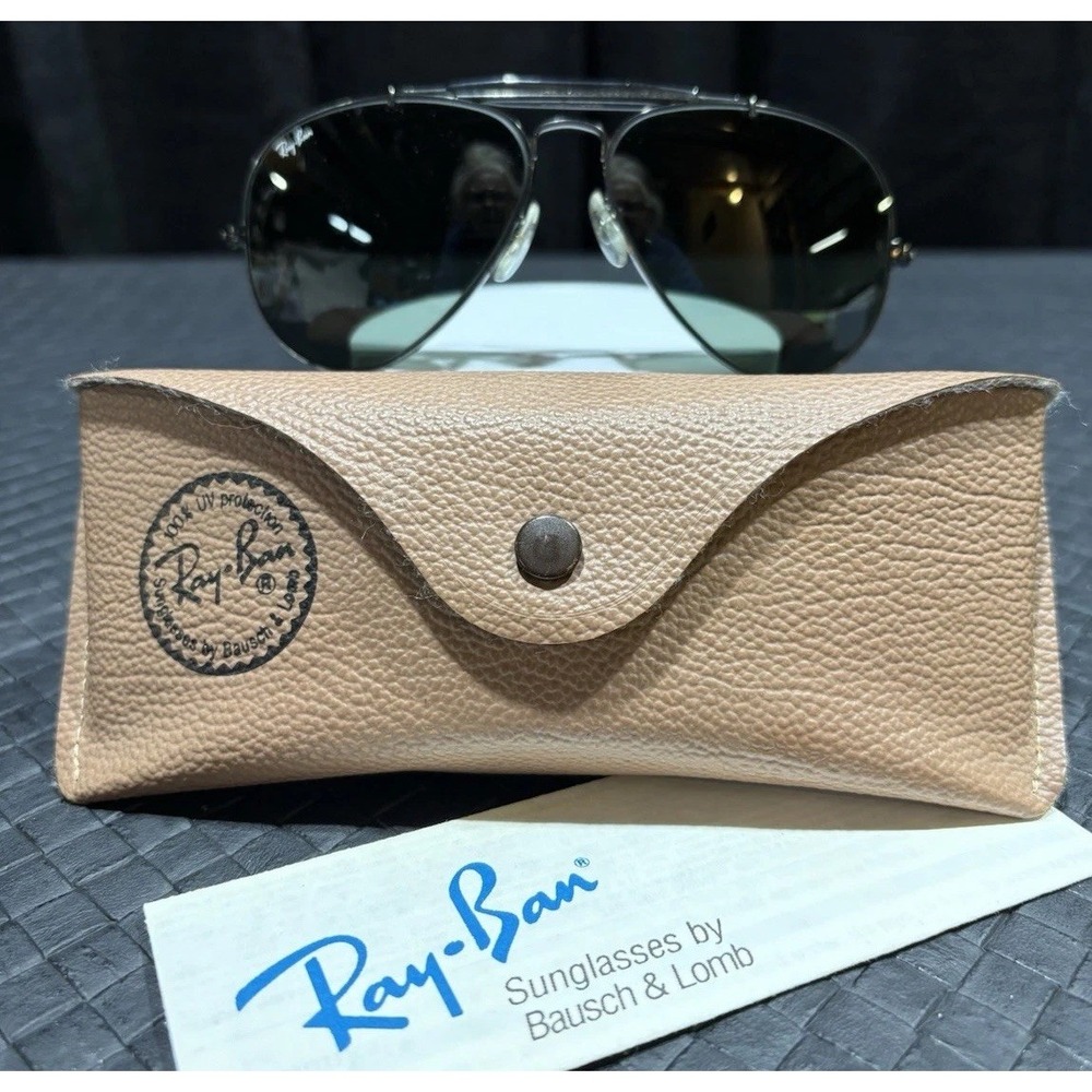 VTG B&L RAY BAN L9500 BLACK G15 TOP GUN OUTDOORSMAN AVIATOR SUNGLASSES 58-14